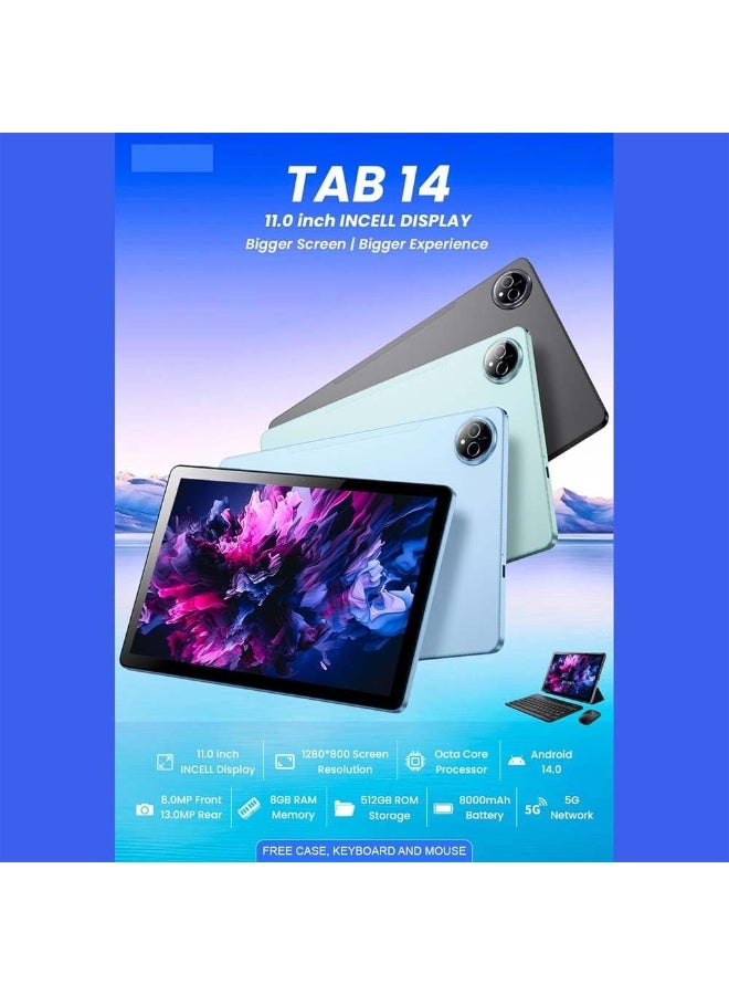 ELTRAZONE TAB 14 Tablet – 11-Inch IPS Display, 8GB RAM, 512GB Storage, 5G Network, 8000mAh Battery, Octa-Core 2.0GHz, Android 14, Dual Cameras | Tablet for Work, Study & Entertainment - Image 5